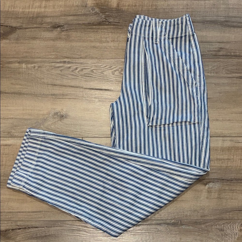 J. Crew Cargo Navy and White Striped Pants Size 0 - Picture 12 of 13